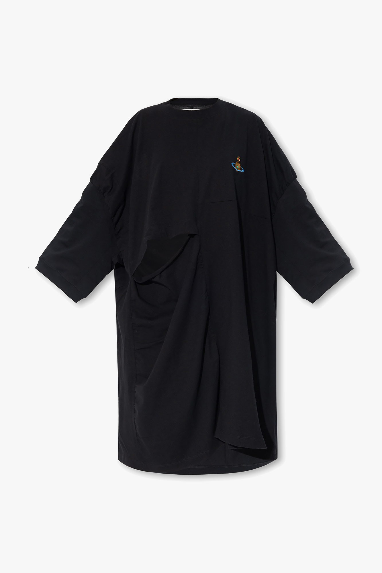 【関税&送料込】Vivienne Westwood Black Cotton Oversize T-Sh Vivienne Westwood Anglomania Women's Black Cotton Tee Shirt